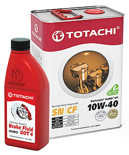TOTACHI NIRO LV Semi-Synthetic 10W-40  4л +  NIRO Brake Fluid DOT-4 0.5л  (Масло+Тормозная жидкость)