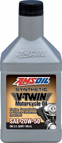 AMSOIL Synthetic V-Twin Motorcycle Oil 20W50 Масло мотор. (0.946л)