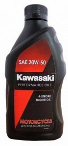 Kawasaki Масло мотор 4Т Performance Oils 4-Stroke Engine Oil Motocycle SAE 20W-50 (0,946л)