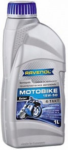 RAVENOL Моторное масло Motobike 4-T Ester 15W-50 (1л) new