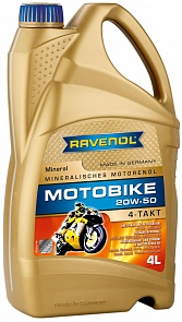 RAVENOL Моторное масло Motobike 4-T Mineral 20W-50 (4л) new