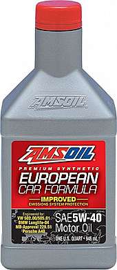 AMSOIL European Car Formula Mid-SAPS Synthetic Motor Oil SAE 5W-40 - полностью синтетическое моторно