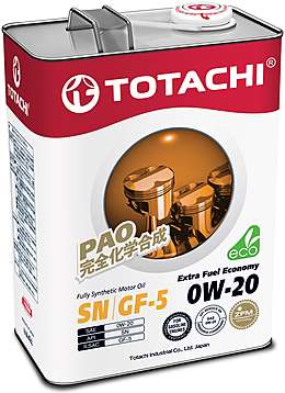 TOTACHI   Extra Fuel  Fully Synthetic  SN     0W-20      4л