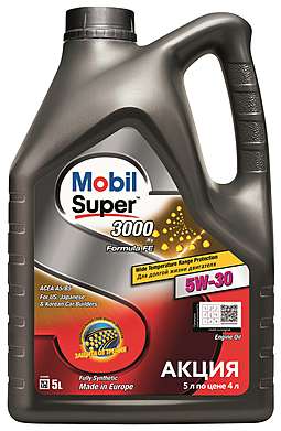 Моторное масло Mobil Super X1F-FE 3000 X1 5W-30, 5 л